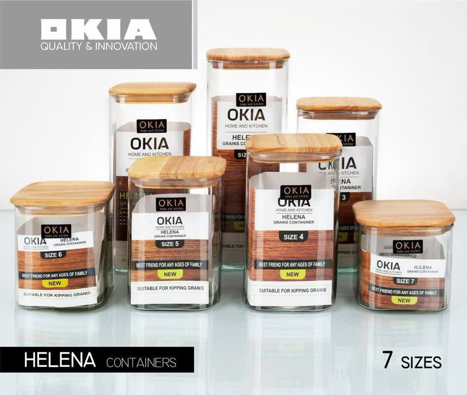 بانکه چهارگوش شیشه ای هلنا برند اوکیا