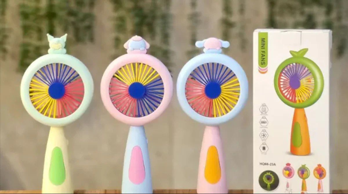 پنکه شارژِی کرومی-ملودی 2 حالته چراغ دار