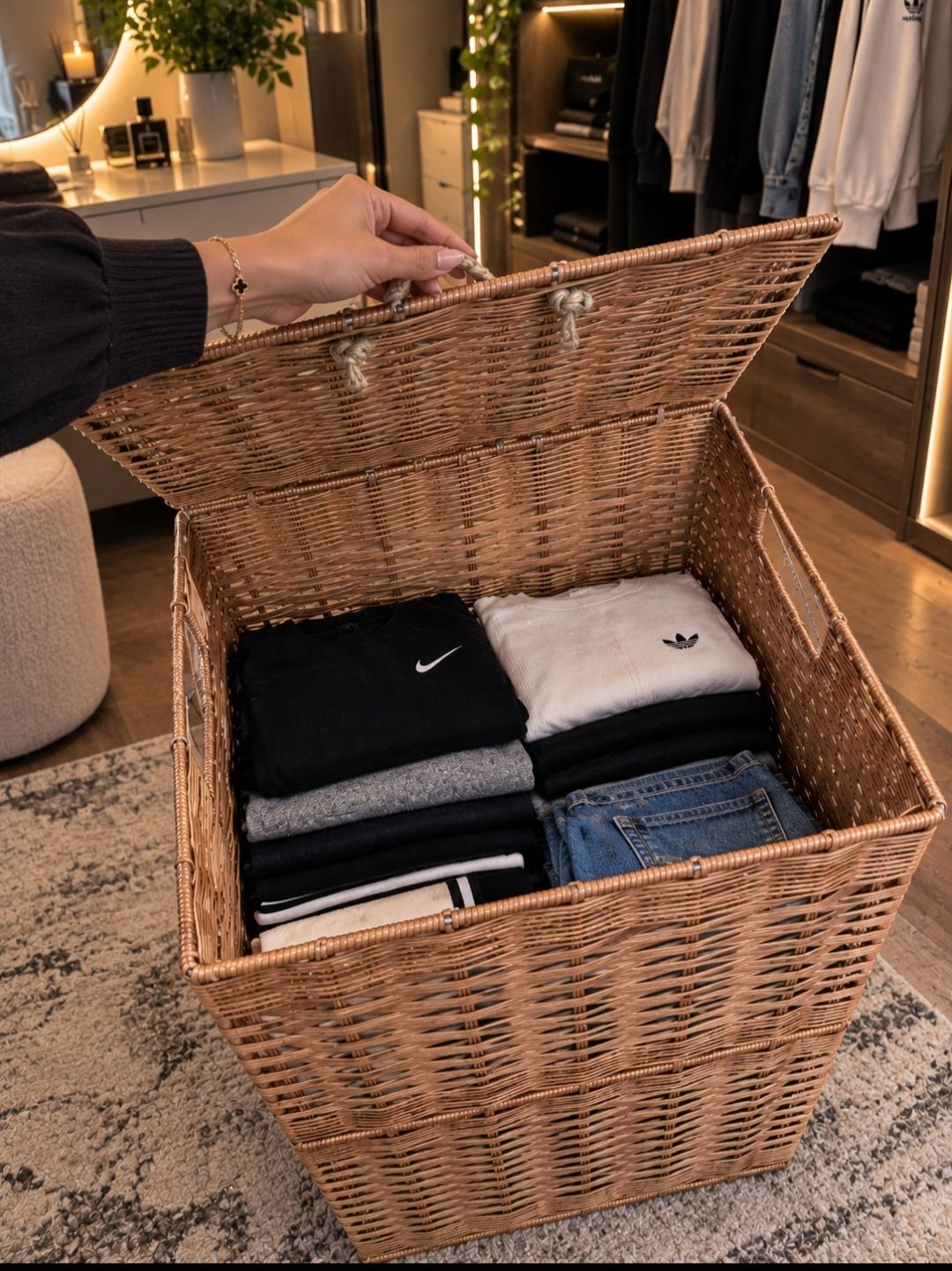 سبد رخت حصیری فلز