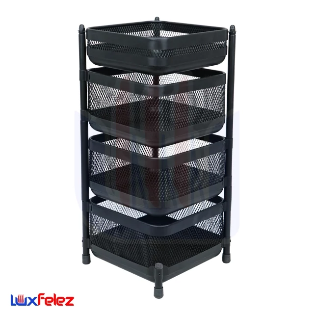 سبد سیب زمینی و پیاز آسمان مدل توری متحرک 3/5 طبقه مربع